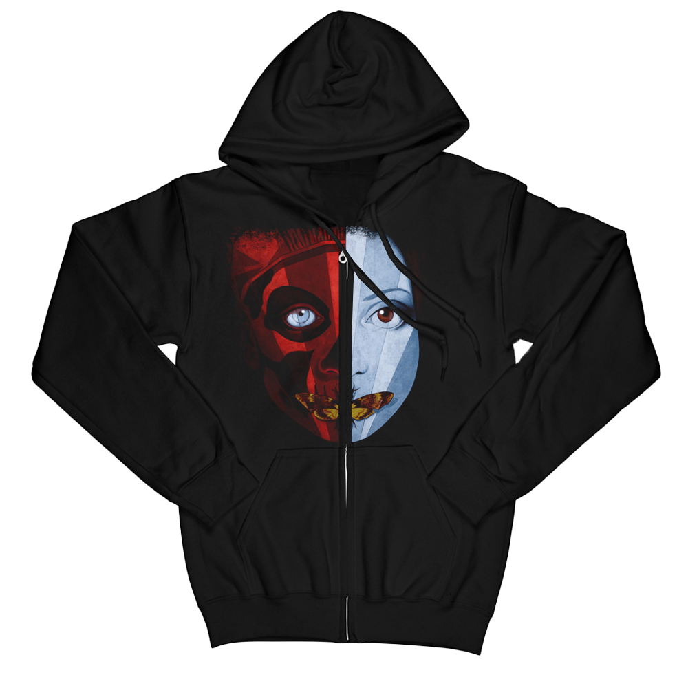 Split Face Zip Hoodie – Ghost